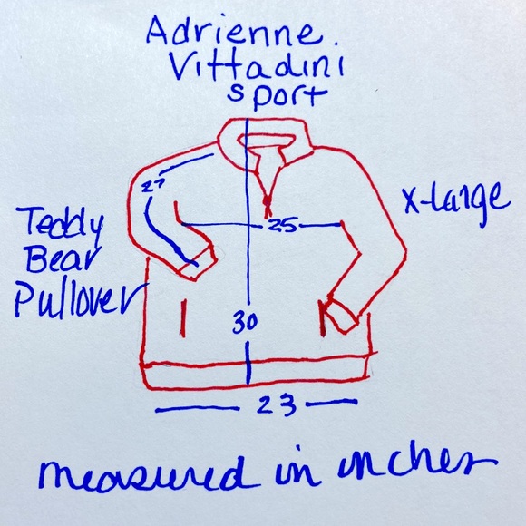 Adrienne VITTADINI Sport. Maroon Teddy Bear Pullover. Quarter Zip. X Large. - Picture 6 of 8